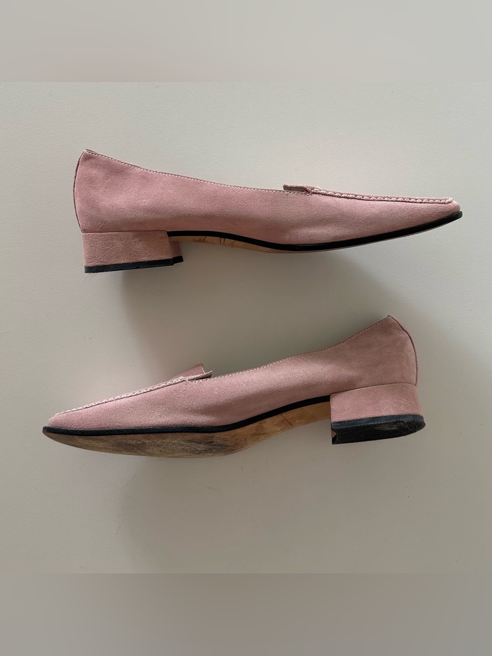 Vintage Lilly Pulitzer Suede Loafers Pink 8.5 Minimalist Preppy Coquette 90s - Picture 3 of 6